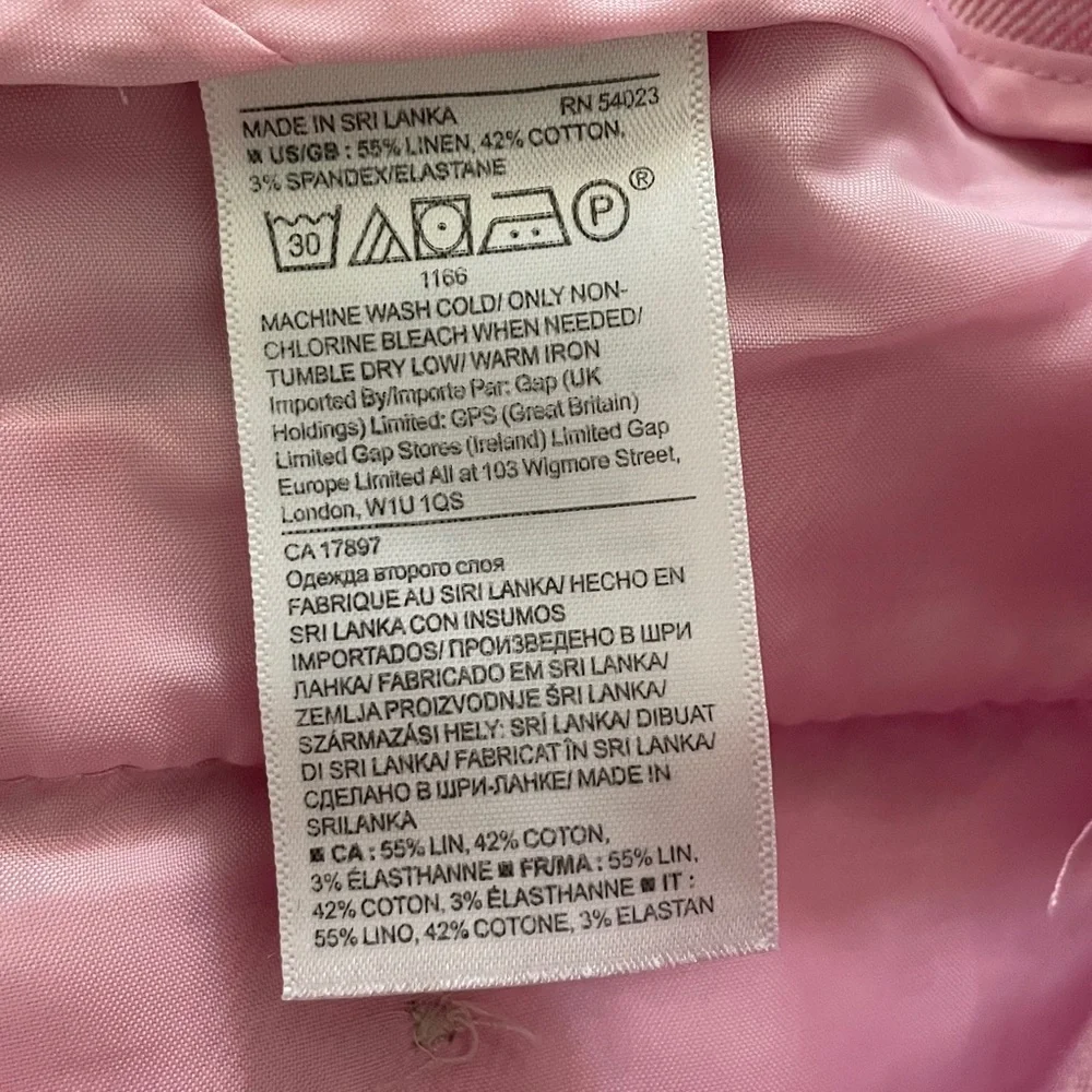 Banana Republic Avery linen mix straight pants light pink 16